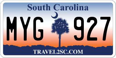 SC license plate MYG927