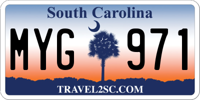 SC license plate MYG971