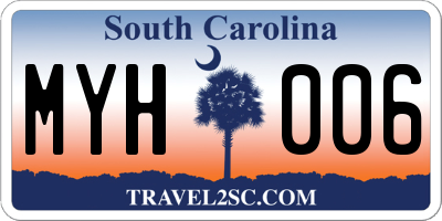 SC license plate MYH006