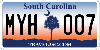 SC license plate MYH007