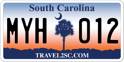 SC license plate MYH012