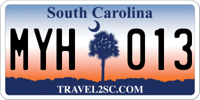 SC license plate MYH013