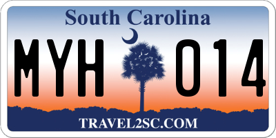 SC license plate MYH014