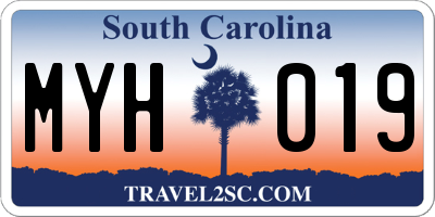 SC license plate MYH019