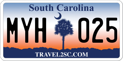 SC license plate MYH025