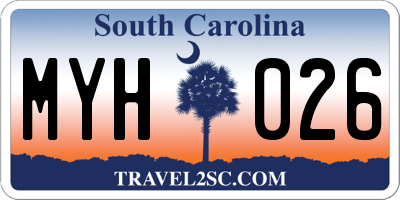 SC license plate MYH026