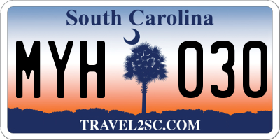 SC license plate MYH030