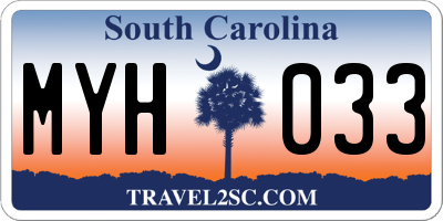 SC license plate MYH033