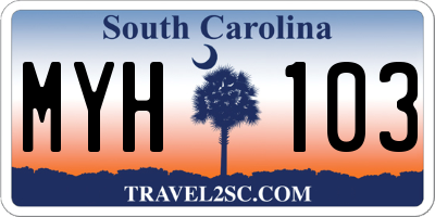 SC license plate MYH103