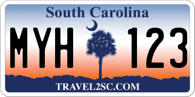 SC license plate MYH123