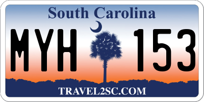 SC license plate MYH153
