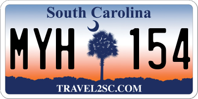 SC license plate MYH154