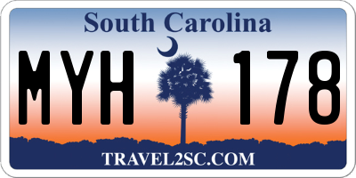 SC license plate MYH178