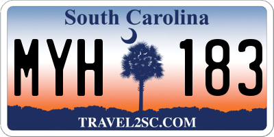 SC license plate MYH183