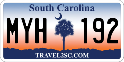 SC license plate MYH192