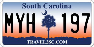 SC license plate MYH197