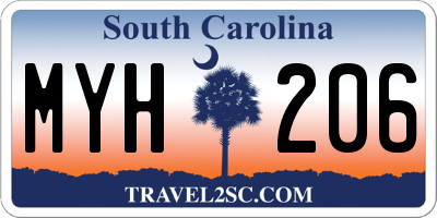 SC license plate MYH206