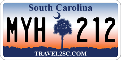 SC license plate MYH212