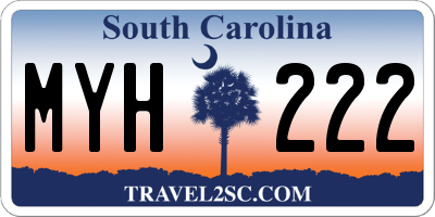 SC license plate MYH222