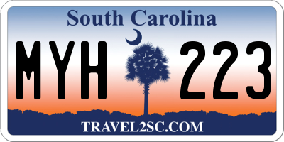 SC license plate MYH223