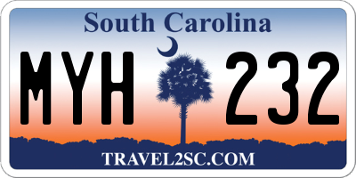 SC license plate MYH232