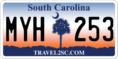 SC license plate MYH253