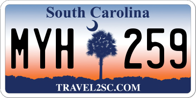 SC license plate MYH259