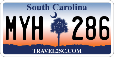 SC license plate MYH286
