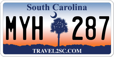 SC license plate MYH287