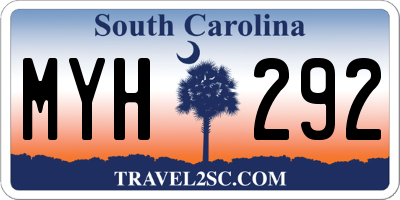 SC license plate MYH292
