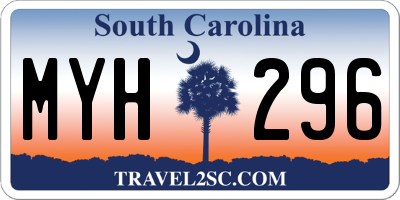 SC license plate MYH296