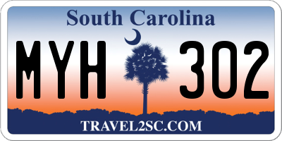 SC license plate MYH302