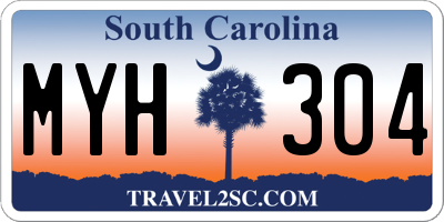 SC license plate MYH304
