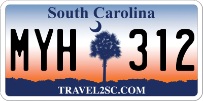 SC license plate MYH312