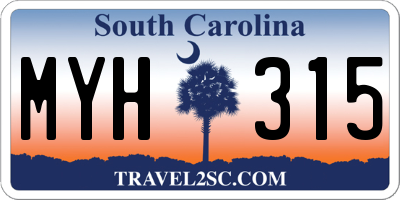 SC license plate MYH315