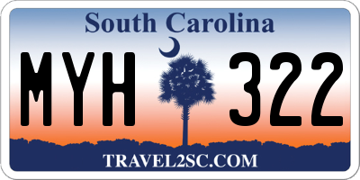 SC license plate MYH322