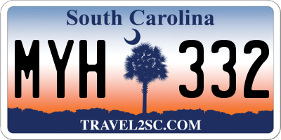 SC license plate MYH332