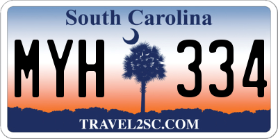 SC license plate MYH334