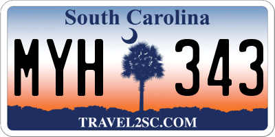 SC license plate MYH343
