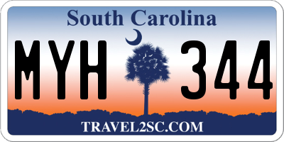 SC license plate MYH344
