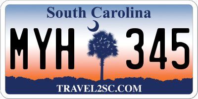 SC license plate MYH345