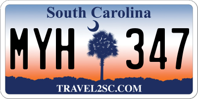 SC license plate MYH347