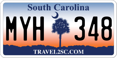 SC license plate MYH348