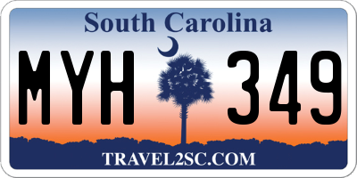 SC license plate MYH349