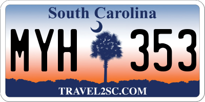 SC license plate MYH353