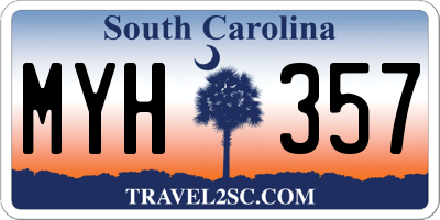 SC license plate MYH357