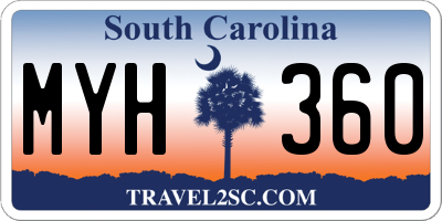 SC license plate MYH360