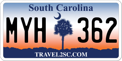 SC license plate MYH362