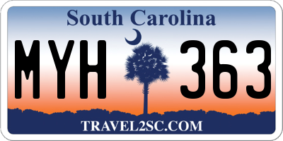 SC license plate MYH363