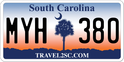 SC license plate MYH380